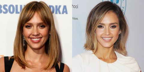 <p>Alba's bangs looked good, but we think her blunt bob opens up her face so much more.</p>