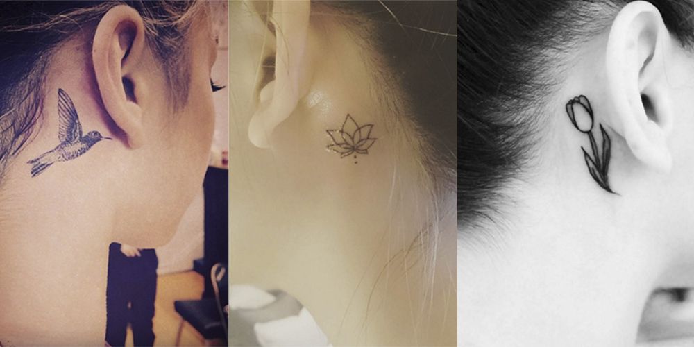 22 small behind the ear tattoos you'll adore