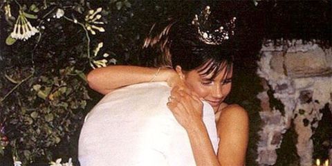 David and Victoria Beckham on their wedding day