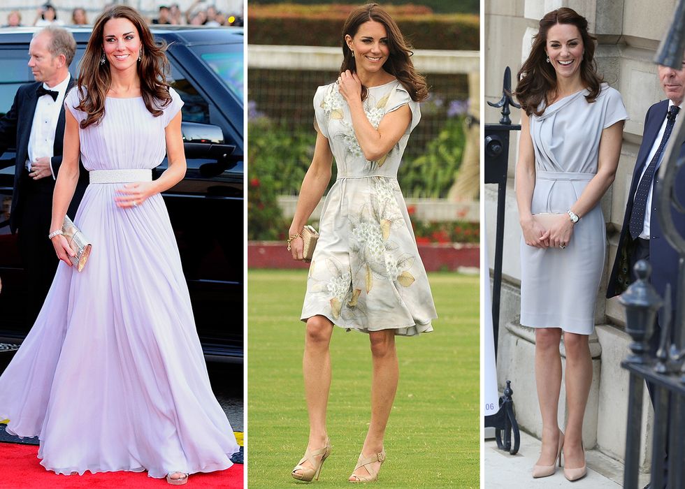 Kate Middleton wearing dresses with belts around the waist