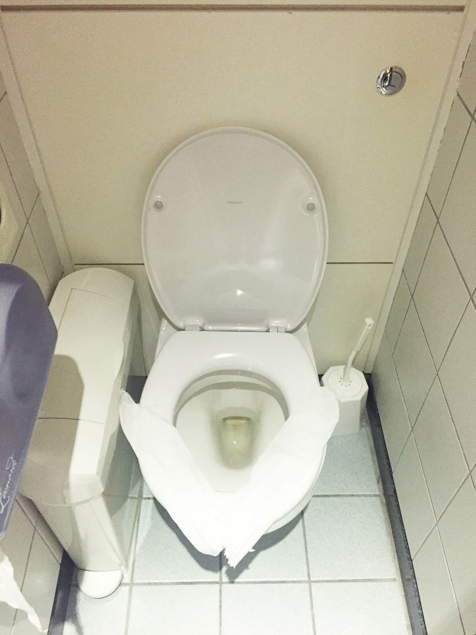 Have you ever covered the toilet seat with toilet roll before you go?