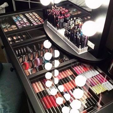Beauty, Tints and shades, Cosmetics, Purple, Paint, Lavender, Collection, Lipstick, Makeup brushes, Eye shadow, 