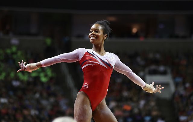 Gabby Douglas competing at day 2 of the Rio Olympics 2016