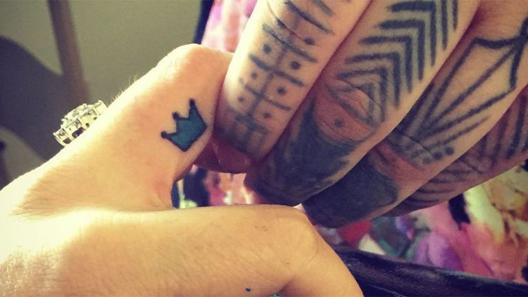 king and queen crown tattoos for couples