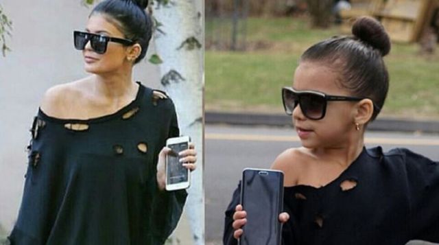 Six-year-old copies Kylie Jenner's style