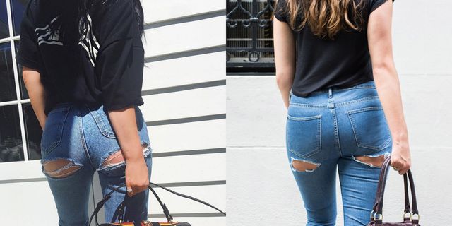 I tried Kylie's ripped butt jeans for a day