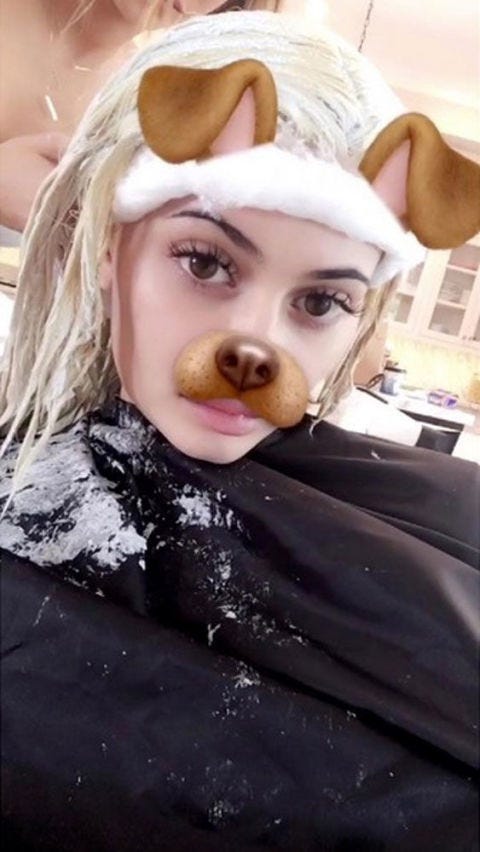 Kylie Jenner Dyed Hair Blonde On Snapchat