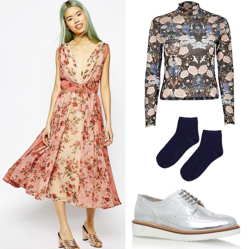 How to dress down floral wedding guest dresses for winter