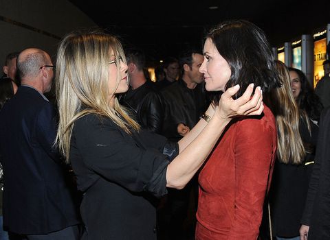 Courteney Cox appears to be shipping Jen and Brad