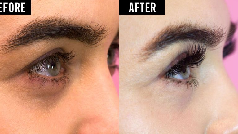 Eyelash extensions - before and after