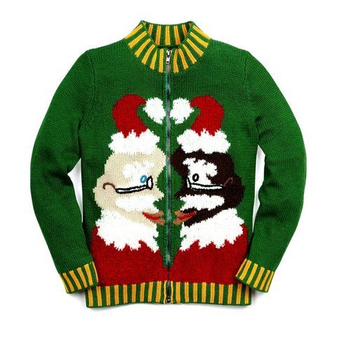 Green, Sleeve, Sweater, Textile, Red, White, Pattern, Wool, Carmine, Woolen, 