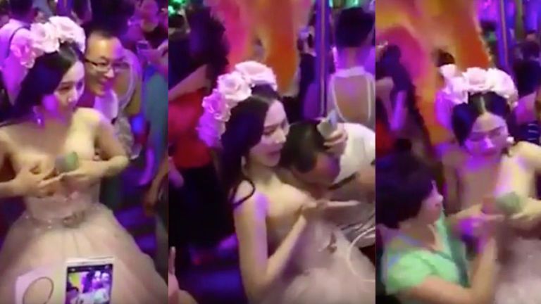 This bride let wedding guests grope her naked body to raise money for her honeymoon