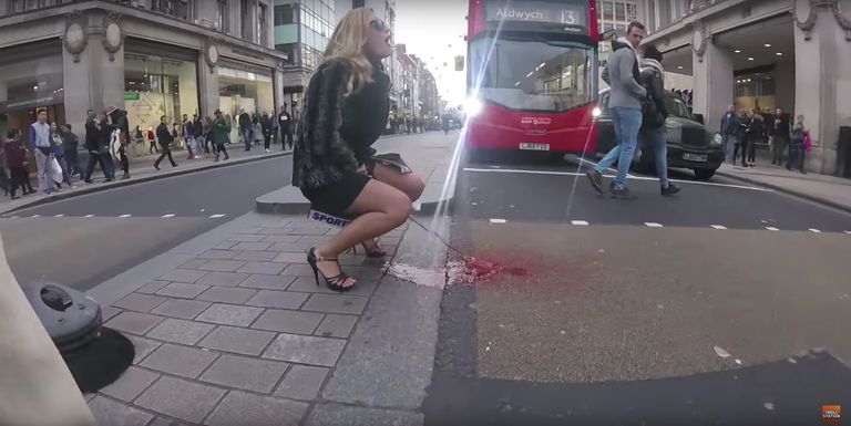 Woman has 'period explosion' in the street and it doesn't make any sense