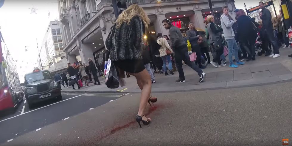 Woman has 'period explosion' in the street and it doesn't make any sense