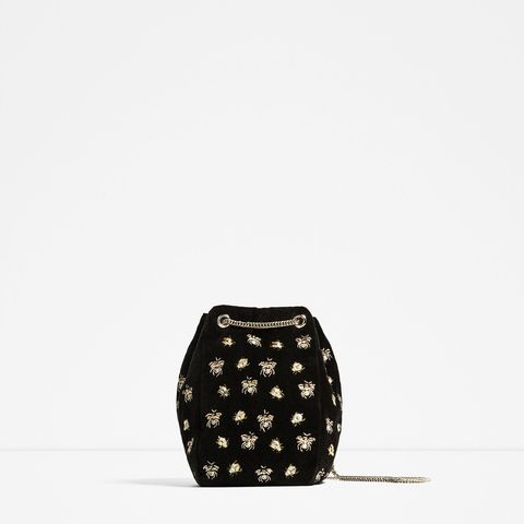 <p>Bucket bags are perfect for when you just want to take ALL of your possessions out. They'll call you Mary Poppins (only your bag is cuter).</p><p><a href="http://www.zara.com/uk/en/woman/bags/view-all/embroidered-bees-bucket-bag-c734144p3712560.html" target="_blank">Embroidered bucket bag, £29.99, Zara</a></p>