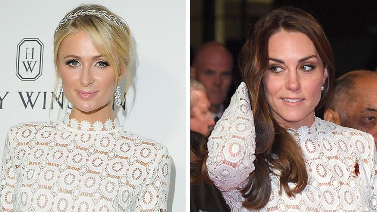 Kate Middleton wearing the same dress as Paris Hilton