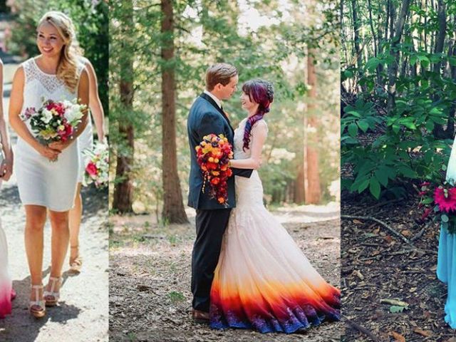 White ombre shop wedding dress