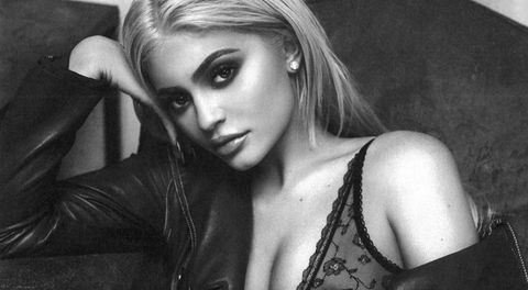 Kylie Jenner posing in lingerie to promote her new shop