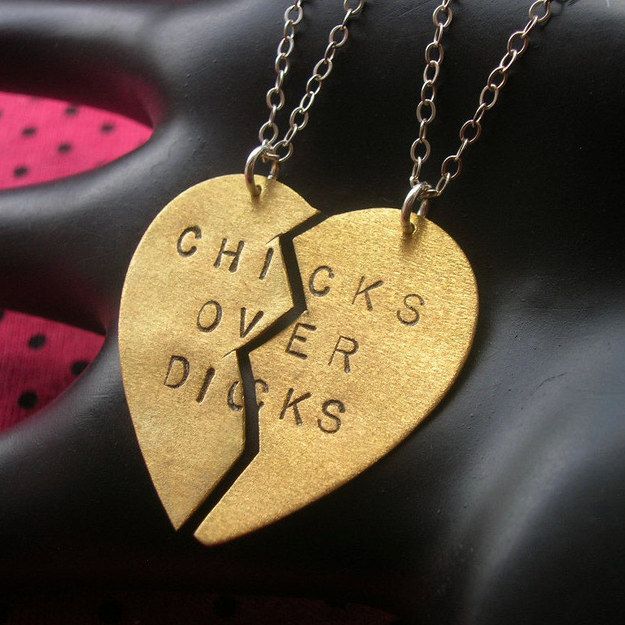 Chicks over dicks necklace