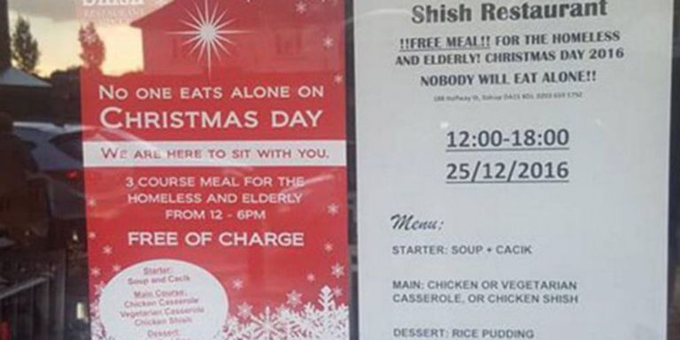 Kindest restaurant in the world is opening its doors for free to people spending Christmas alone
