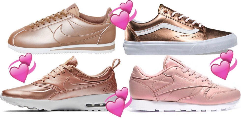 jd rose gold trainers