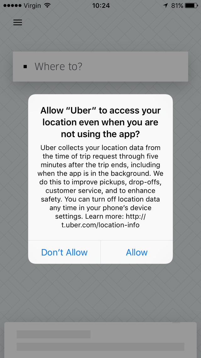 Uber can now track your location AFTER you've been dropped off