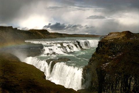 waterfall iceland scenery