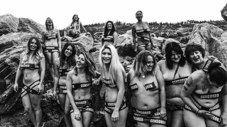 Women protest Facebook nudity rules