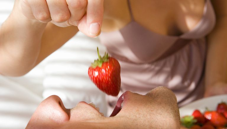 Finger, Skin, Red, Joint, Produce, Natural foods, Sweetness, Fruit, Strawberry, Strawberries, 