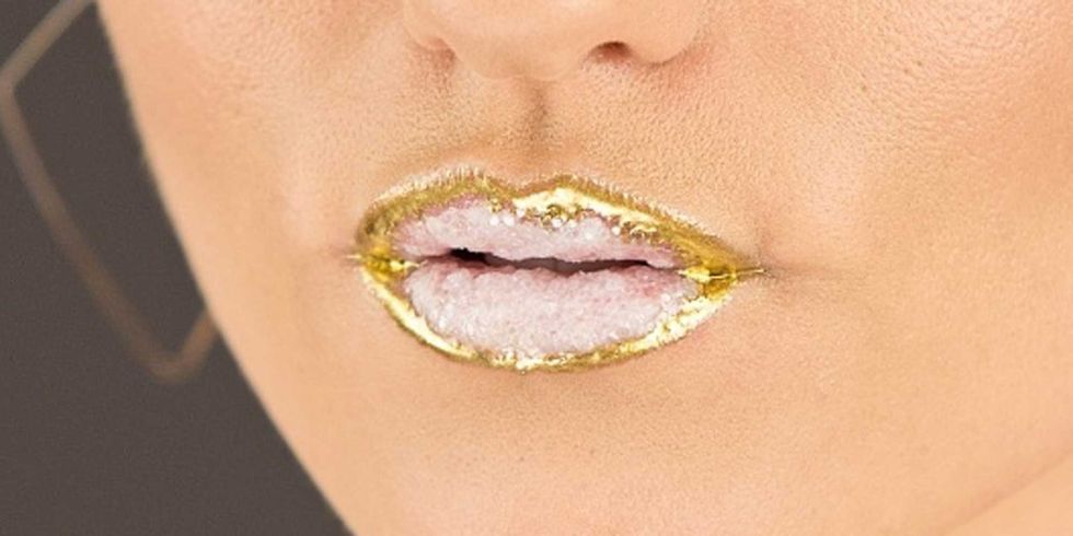 <p>Everyone was obsessed with this <a href="http://www.cosmopolitan.com/style-beauty/beauty/a3998856/crystal-lip-art-tutorial/" target="_blank">lip art trend</a>, not only those who love crystals.</p>