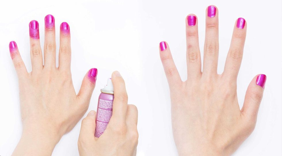 <p>Lazy girls everywhere rejoiced when <a href="http://www.cosmopolitan.com/style-beauty/news/a55224/spray-can-nail-polish-is-now-a-thing/" target="_blank">spray paint nail polish</a> made painting your nails even easier. </p>