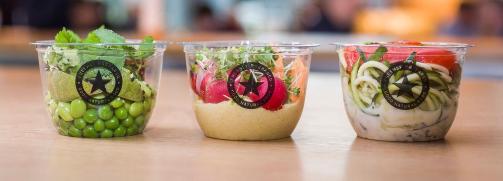 <p>These colourful pots have been so popular in Pret's Veggie store, they are being introduced nationwide this month. Choose from Courgetti, Rainbow or Asian Greens.</p>