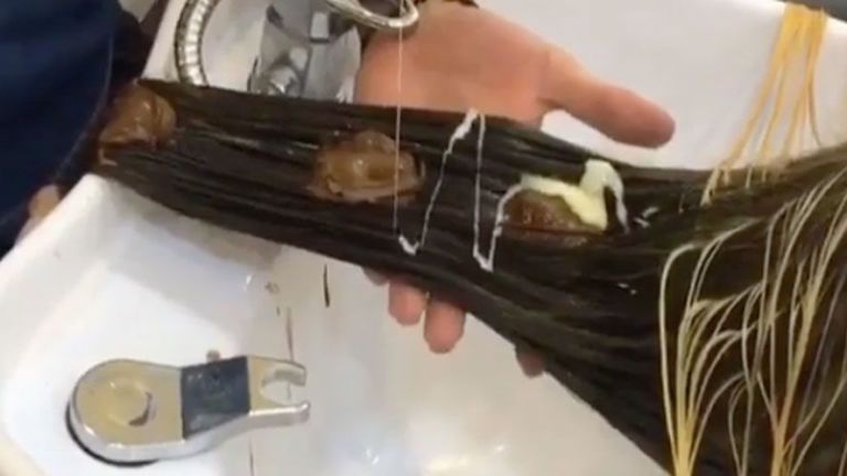 So, this woman actually dyed her hair with Nutella