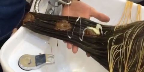 So, this woman actually dyed her hair with Nutella
