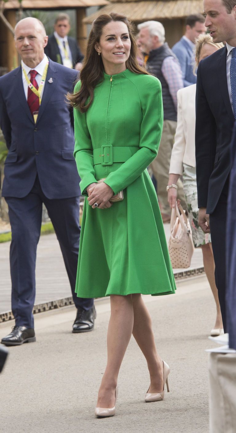 Duchess of Cambridge wearing a green coat