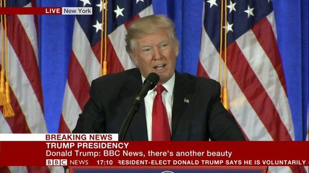 The BBC's choice of captions while reporting on Donald Trump's first press conference were incredible