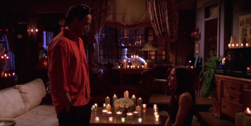 Chandler and Monica in Friends proposal