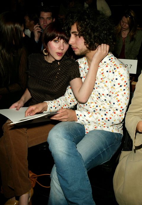 Actress Scarlett Johansson with boyfriend Jack Antonoff at the BCBG Spring 2003 fashion show during Mercedes-Benz Fashion Week in New York City. September 19, 2002. Photo by Evan Agostini/ImageDirect
