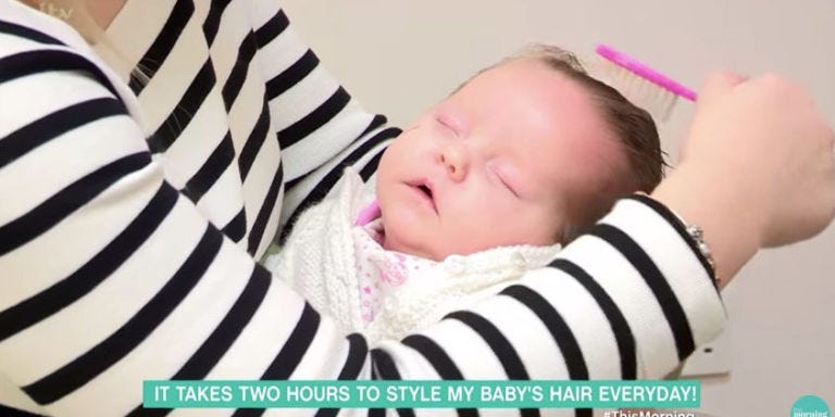 This 10-week-old baby has a two hour hair routine This 10-week-old baby has a two hour hair routine