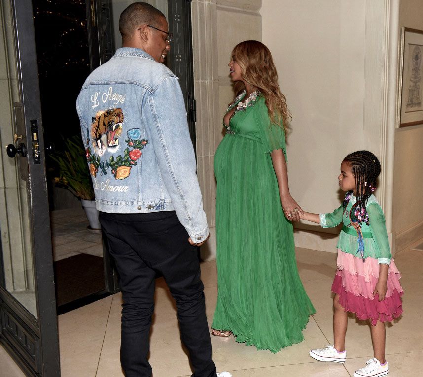 Jay-Z, Beyonce and Blue Ivy at the Beauty and the Beast premiere