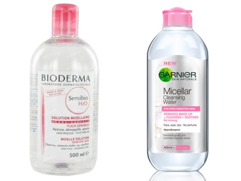 <p><strong>The original: Bioderma Sensibio H20 Micelle Solution, £14.50 </strong><br />The original and arguably the best, Bioderma is the brand that started the whole cleansing water trend in the UK. Sensibio launched in the UK last summer and it's still currently only available online and in select pharmacies, thus meaning it's not the easiest to get hold of. Plus, it's also a lot more expensive here than it is in France – if our memories serve us right it's about £12 for <em>two</em>500ml bottles of the stuff over there and it the UK it's almost £15 for just one. But still, we say it's worth every penny and if you can afford it, definitely do it.</p>
<p><strong>The dupe: Garnier Micellar Water, £4.99 </strong><br />Admittedly there's been <em>a lot</em> of more expensive micellar waters around, there's also been a good amount of cheaper ones too. However, the latter usually don't tend to live up to expectations but this one by Garnier is bloody good. The fact it's under a fiver for 400ml was enough to make us pay attention, but turns out it's genuinely impressive too and on par with Bioderma.</p>