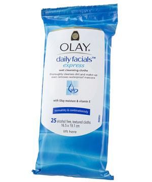 <strong>OLAY DAILY FACIALS EXPRESS, £4.49 FOR 25</strong><br /><br />•  These unique, lightly textured sheets promise to lift dirt and make-up.<br /><br /><strong>COSMO'S VERDICT:</strong><br />" At first, I thought these cloths weren't moist enough but they shifted all my makeup and I didn't need moisturiser afterwards."<br />9/10