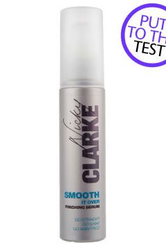 <p><strong>2. Nicky Clarke Smooth It Over Finishing Serum, £4.99.</strong></p><p>A super-light, non-greasy serum to control flyaways on straight styles.</p><strong>COSMO'S VERDICT:</strong> "Designed for use on dry hair, it kept my blow-dry soft and swingy. just make sure you apply it evenly so you don't end up with patches of oil like me!" <strong>7/10</strong>