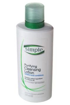 <strong>2. Simple Purifying Cleansing Lotion, £2.47. </strong>Gentle, non-irritating and great for sensitive skin.<br />