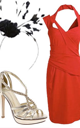 Footwear, Sleeve, High heels, White, Red, Dress, Style, Formal wear, One-piece garment, Sandal, 