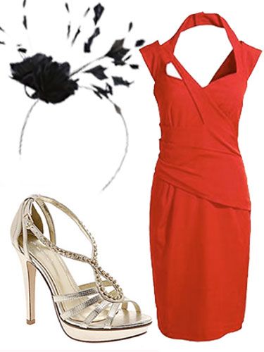 Footwear, Sleeve, High heels, White, Red, Dress, Style, Formal wear, One-piece garment, Sandal, 