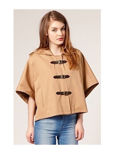 <p>Wrap yourself in this buckle-fastening beige cape from Asos. The couture style buckle detailing is just gorge!</p>