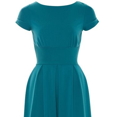 Blue, Dress, Green, Sleeve, Shoulder, Textile, Teal, Standing, One-piece garment, Aqua, 