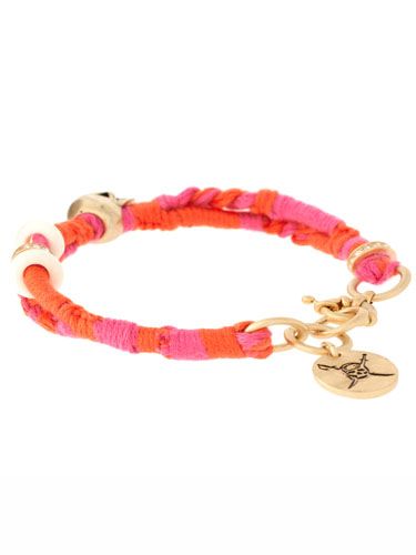 Red, Fashion accessory, Pink, Orange, Jewellery, Magenta, Fashion, Bracelet, Natural material, Costume accessory, 