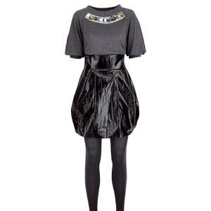 <strong>1.</strong><br />"Although it looks scary, this skirt is seriously high fashion - and it's available on the high street. It's super-sexy and will look amazing on a slim build, so if you can, you must!"<br /><br />Jumper, £39.99 River Island<br />Skirt, £45 Oasis<br />Tights, £8<br />Tights, £8 www.mytights.com<br />